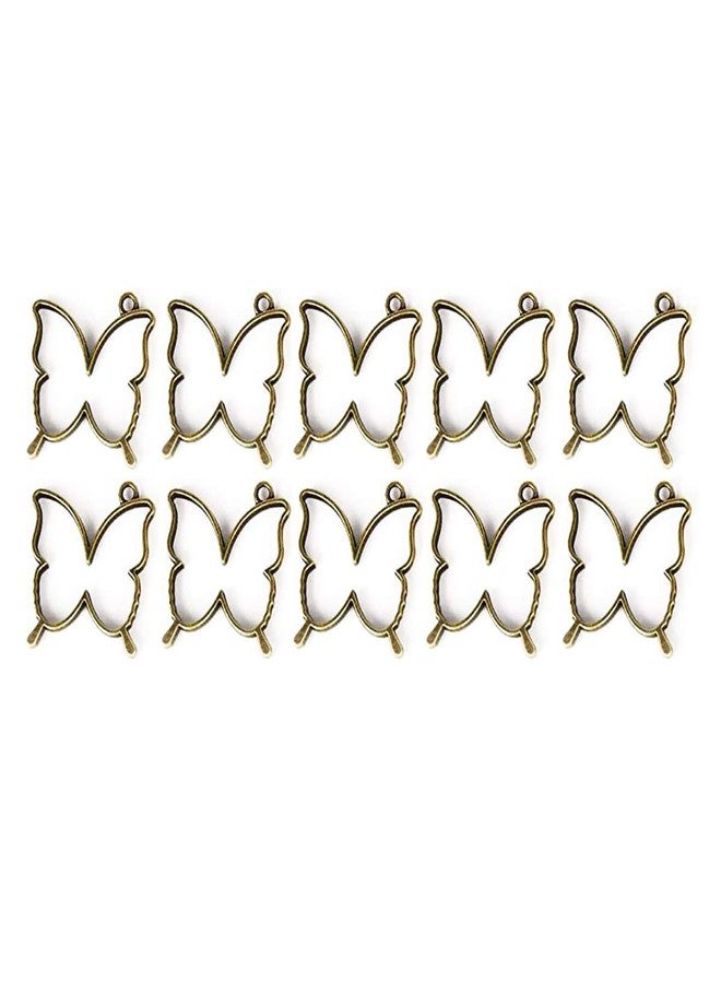 Excellentcrafts Butterfly Open Bezel Pendants Charms Resin Molds for Jewelry Findings DIY Pressed Flower Frame Mixed Color 20pcs - Image 2